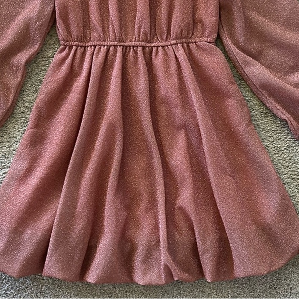 Hayden Girls Elegant Pink Metallic Dress - Picture 4 of 6